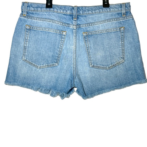 Women’s DTLA Down Town Los Angeles Denim Button Fly Frayed Shorts NWOT Made USA - Picture 2 of 5